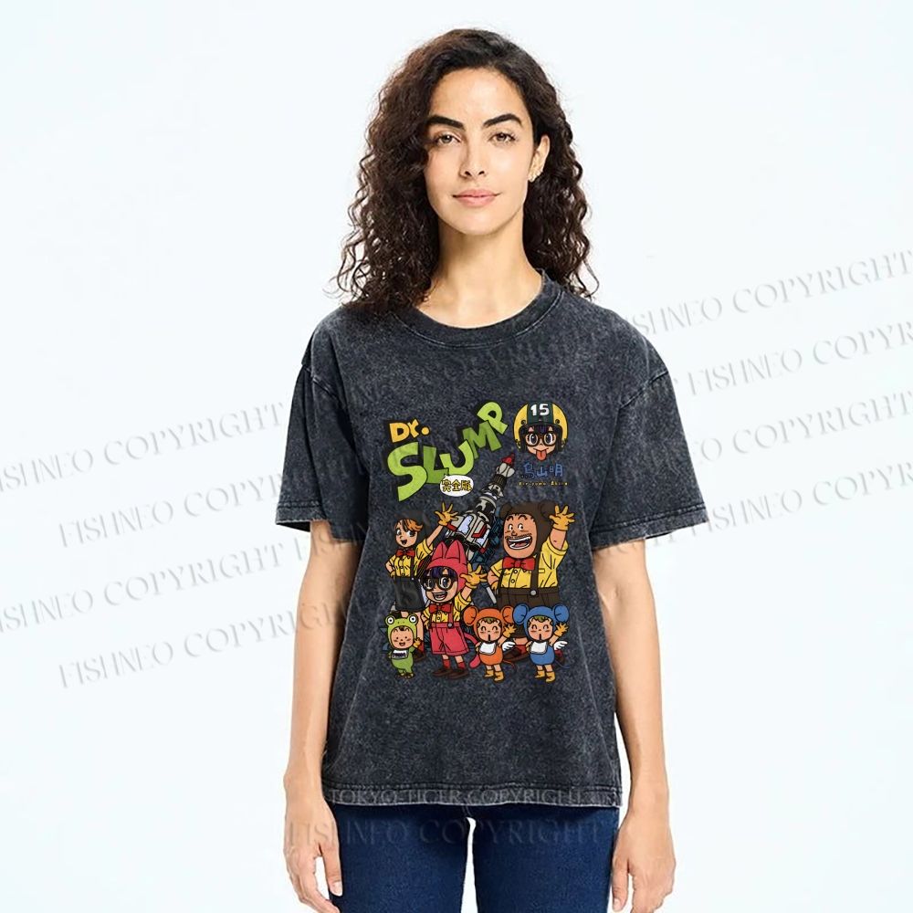 Unisex Arale Norimaki Printed Washed Tee