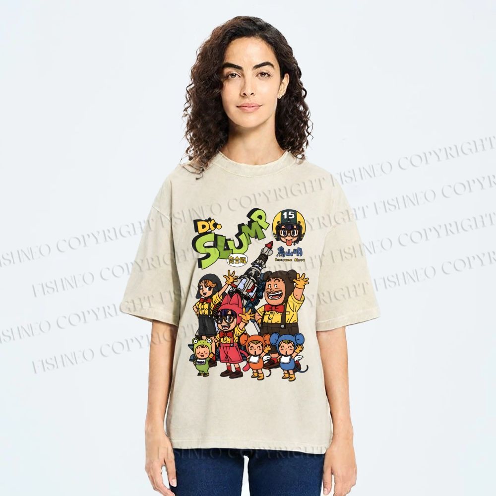 Unisex Arale Norimaki Printed Washed Tee