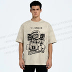 Unisex Arale Norimaki Racing Car Printed Washed Tee