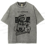Unisex Arale Norimaki Racing Car Printed Washed Tee