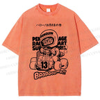 Unisex Arale Norimaki Racing Car Printed Washed Tee