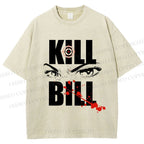 Unisex Kill Bill Eyes Printed Washed Tee