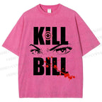 Unisex Kill Bill Eyes Printed Washed Tee