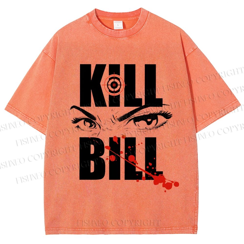 Unisex Kill Bill Eyes Printed Washed Tee