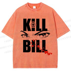 Unisex Kill Bill Eyes Printed Washed Tee