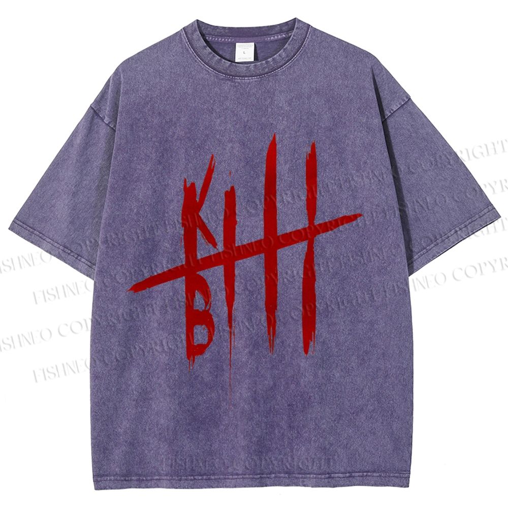 Unisex Kill Bill Printed Washed Tee