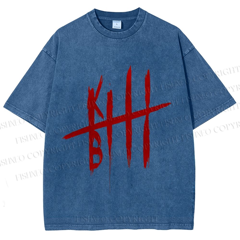 Unisex Kill Bill Printed Washed Tee