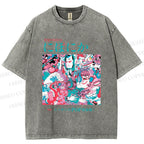Unisex Japanese Art Ukiyo-e Poster Printed Washed Tee