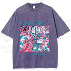 Unisex Japanese Art Ukiyo-e Poster Printed Washed Tee