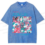 Unisex Japanese Art Ukiyo-e Poster Printed Washed Tee