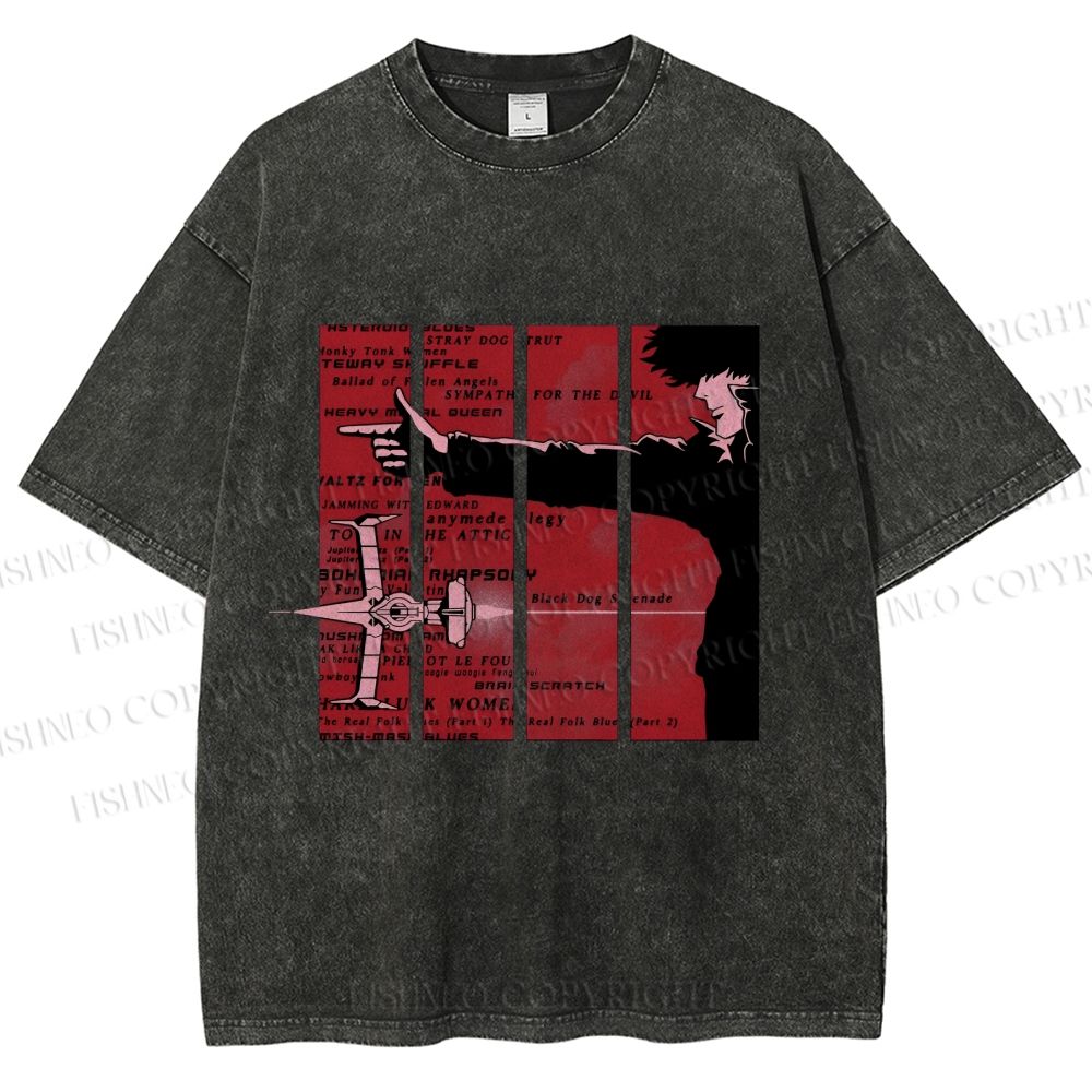 Unisex Cowboy Bebop Printed Washed Tee