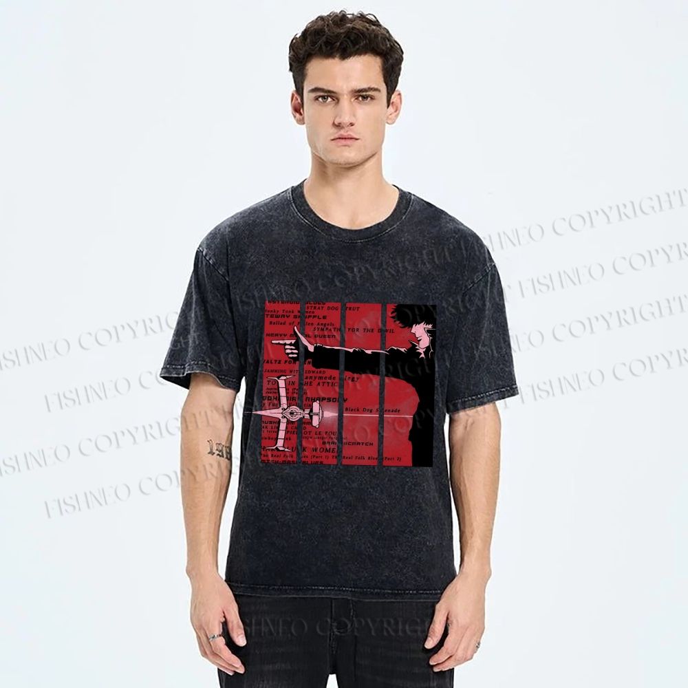 Unisex Cowboy Bebop Printed Washed Tee