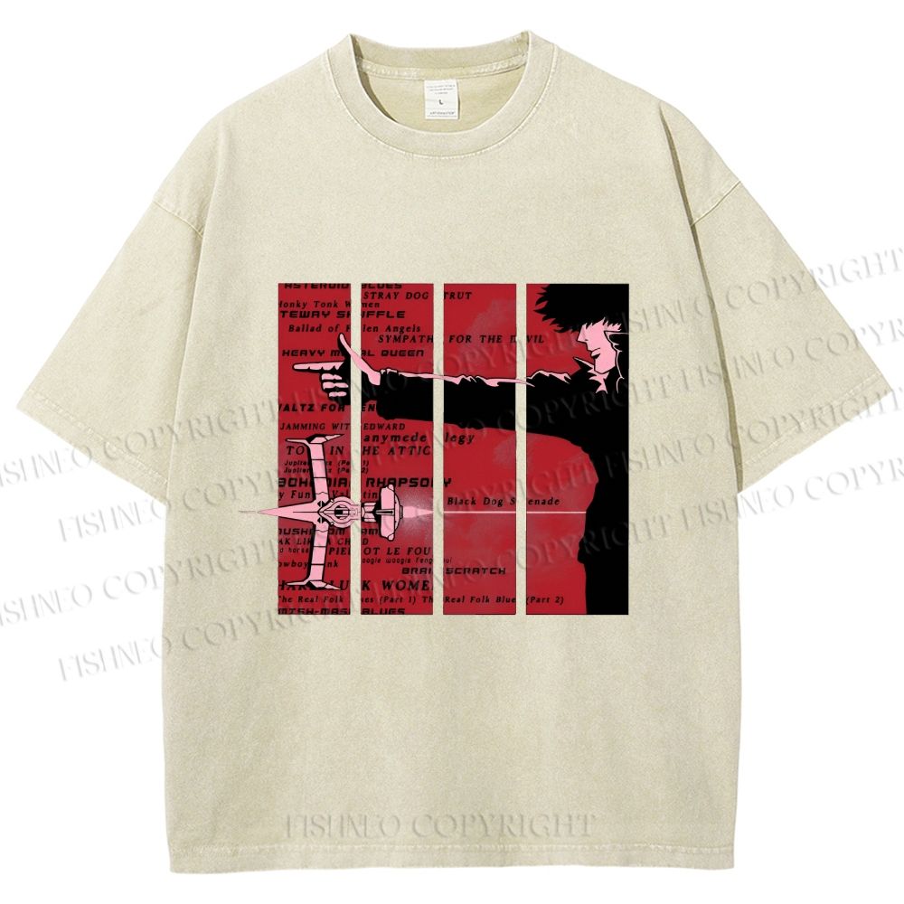 Unisex Cowboy Bebop Printed Washed Tee
