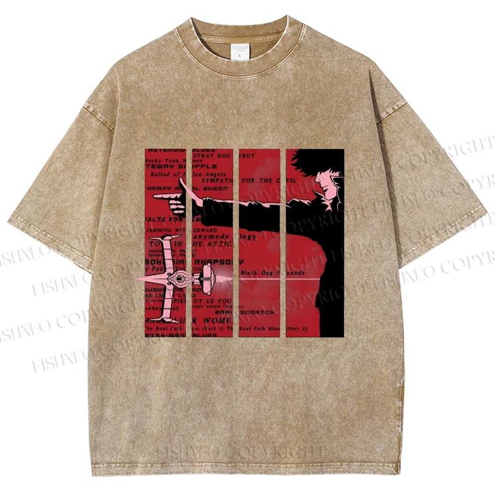 Unisex Cowboy Bebop Printed Washed Tee