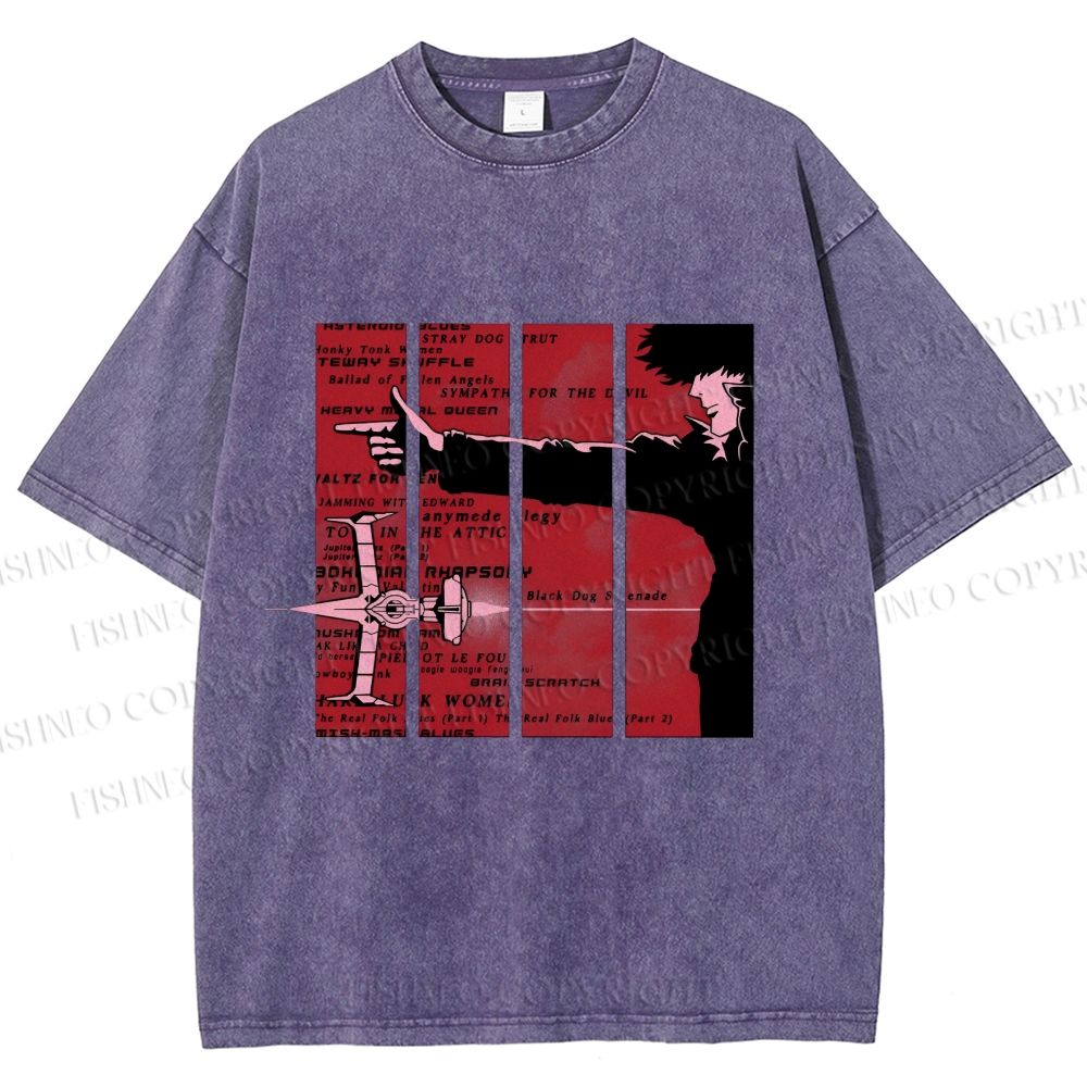 Unisex Cowboy Bebop Printed Washed Tee