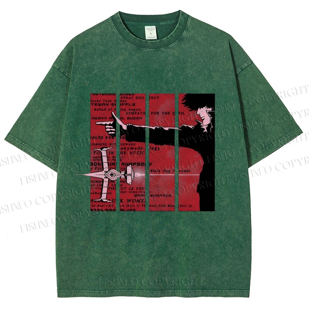 Unisex Cowboy Bebop Printed Washed Tee
