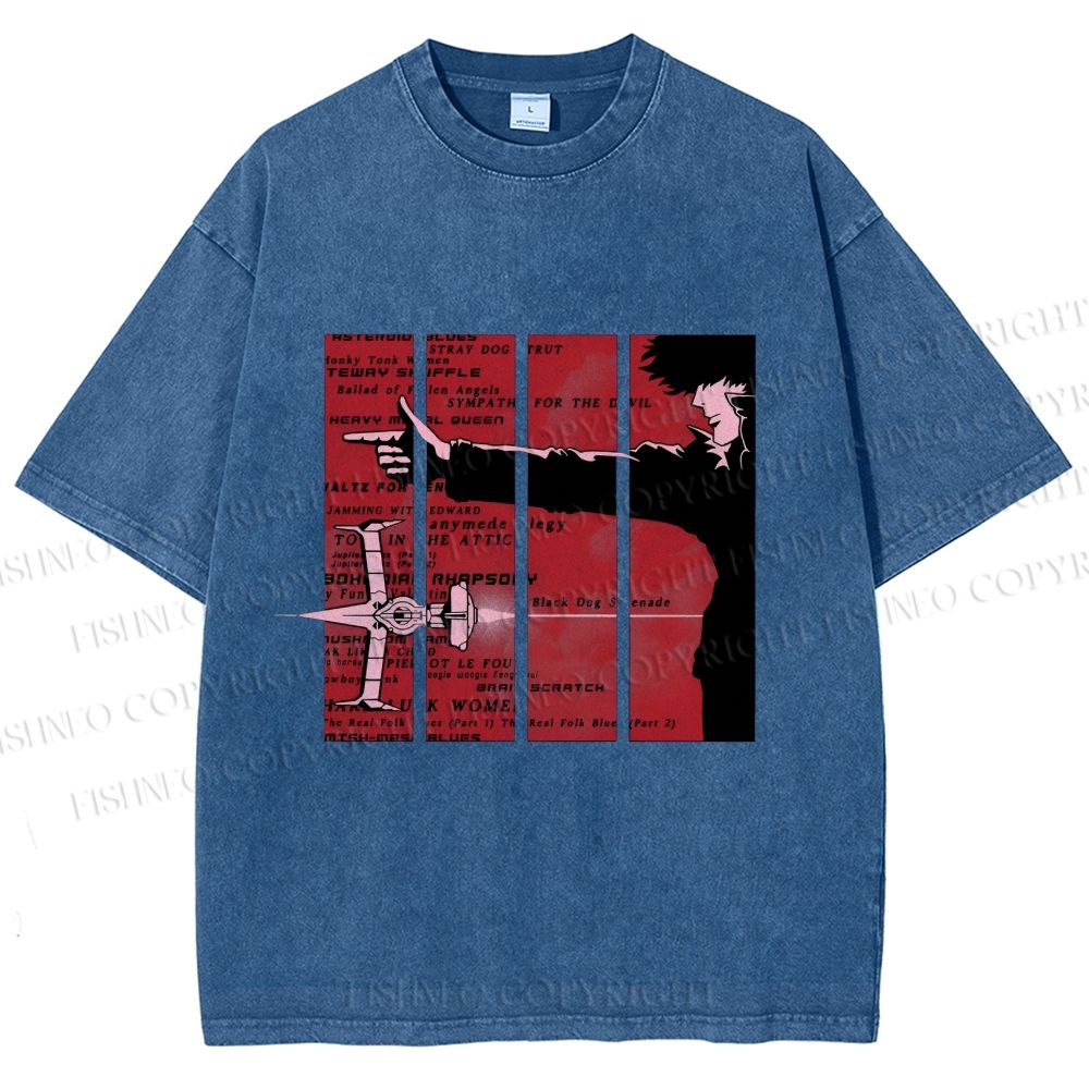 Unisex Cowboy Bebop Printed Washed Tee