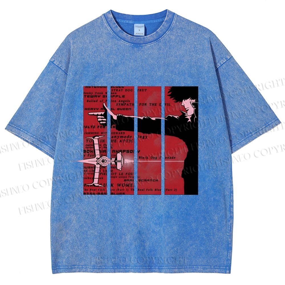 Unisex Cowboy Bebop Printed Washed Tee