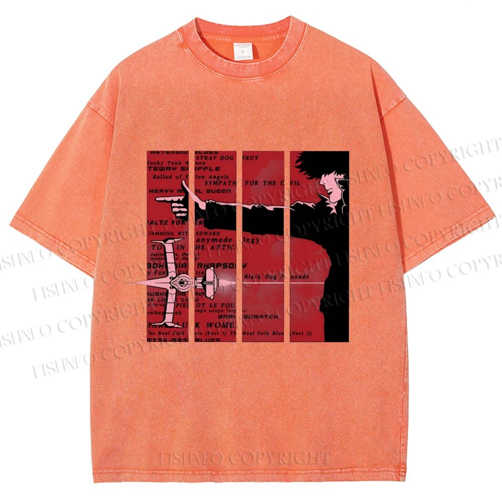 Unisex Cowboy Bebop Printed Washed Tee