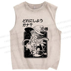 Unisex Arale Norimaki Flying Witch Printed Washed Tank Top