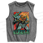 Unisex Striker Eureka Printed Washed Tank Top