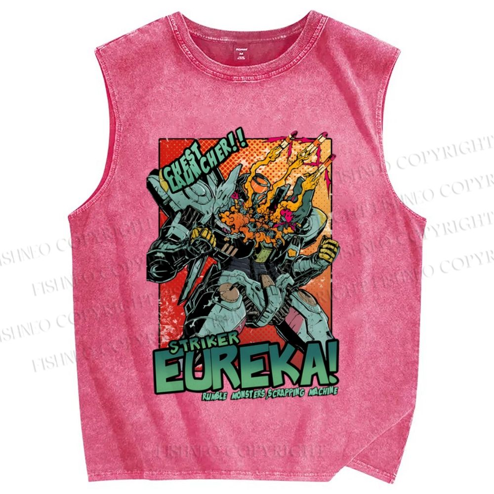 Unisex Striker Eureka Printed Washed Tank Top
