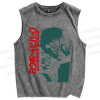 Unisex Cowboy Bebop Spike Printed Washed Tank Top
