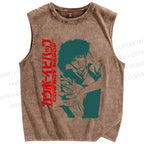 Unisex Cowboy Bebop Spike Printed Washed Tank Top