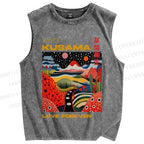 Unisex Yayoi Kusama Village Printed Washed Tank Top