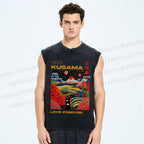 Unisex Yayoi Kusama Village Printed Washed Tank Top
