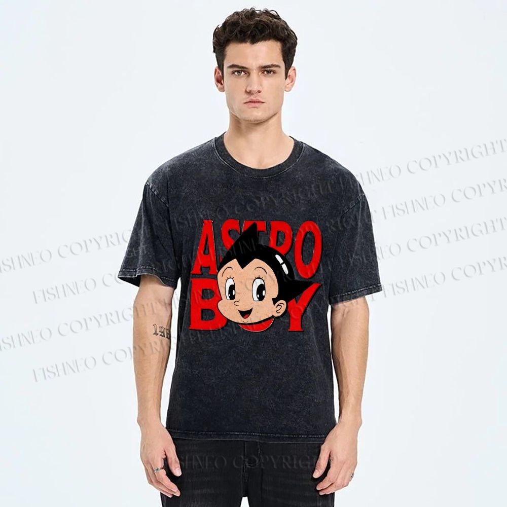 Unisex Astro Boy Printed Washed Tee