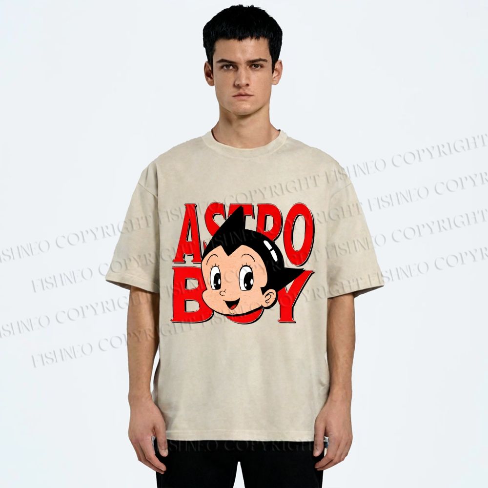 Unisex Astro Boy Printed Washed Tee