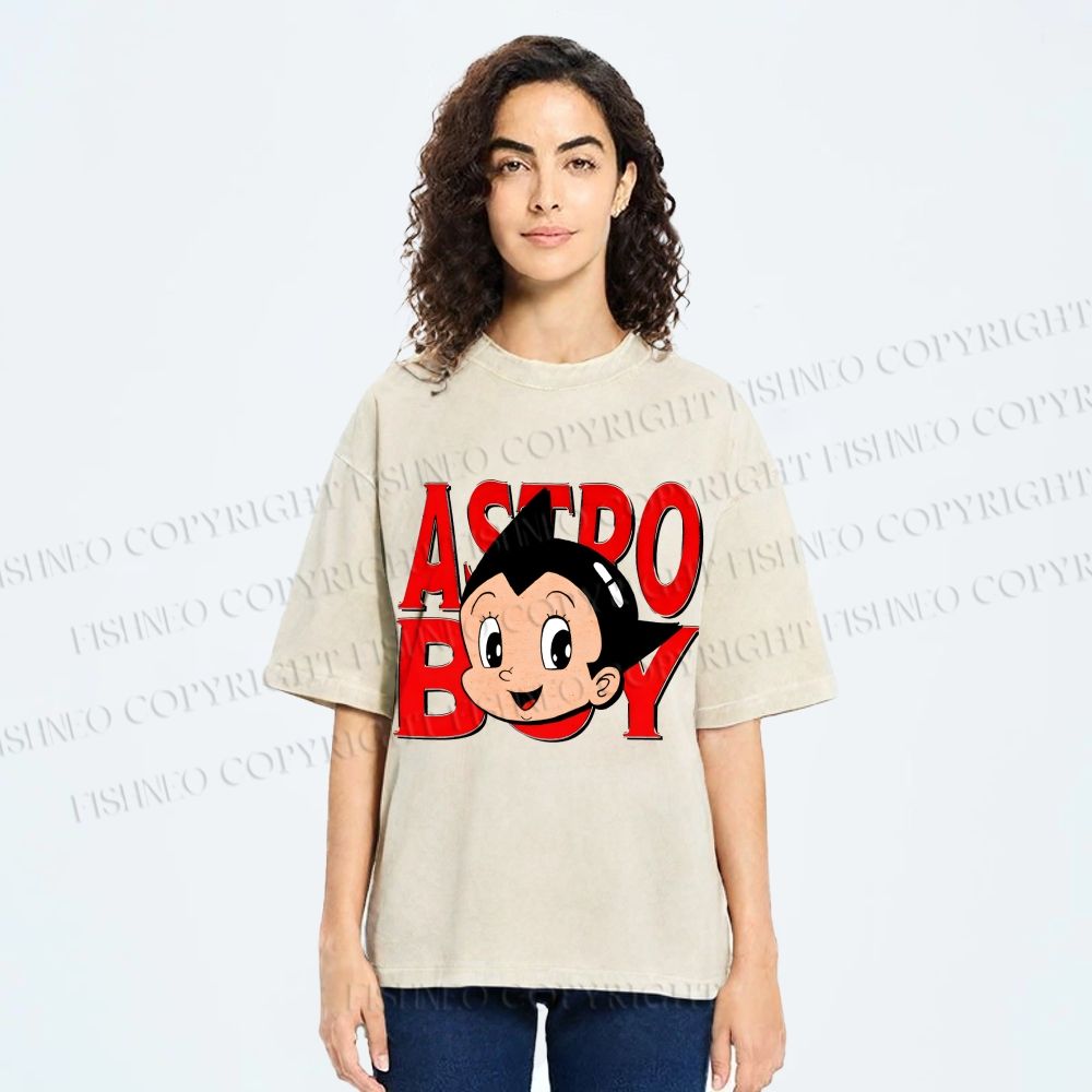 Unisex Astro Boy Printed Washed Tee