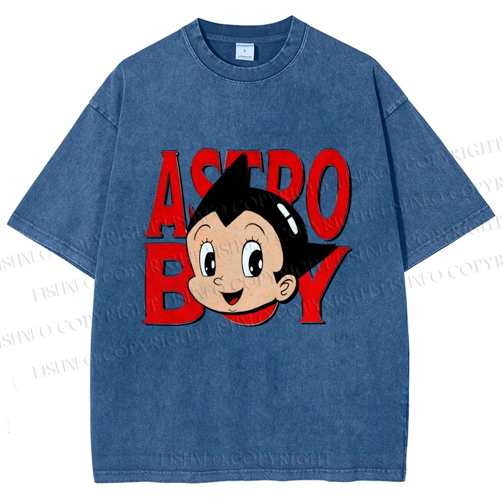 Unisex Astro Boy Printed Washed Tee