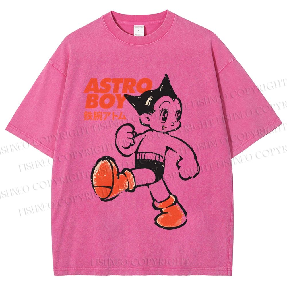 Unisex Vintage Astro Boy Printed Washed Tee