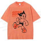 Unisex Vintage Astro Boy Printed Washed Tee