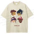 Unisex Gorillaz Printed Washed Tee