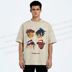 Unisex Gorillaz Printed Washed Tee