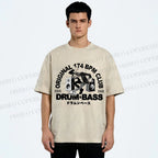 Unisex Drum And Bass Printed Washed Tee