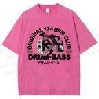 Unisex Drum And Bass Printed Washed Tee