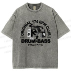 Unisex Drum And Bass Printed Washed Tee
