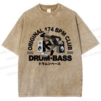 Unisex Drum And Bass Printed Washed Tee