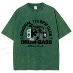 Unisex Drum And Bass Printed Washed Tee