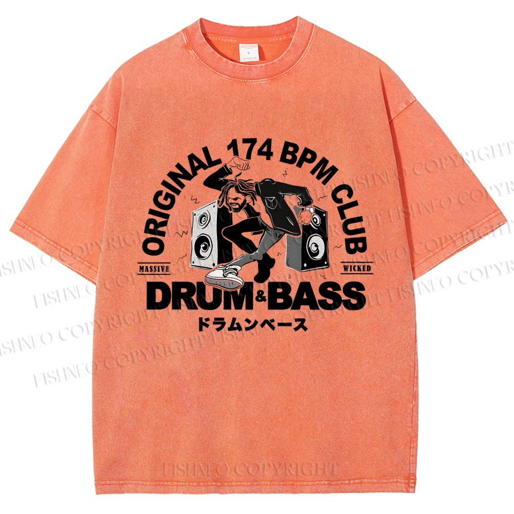Unisex Drum And Bass Printed Washed Tee