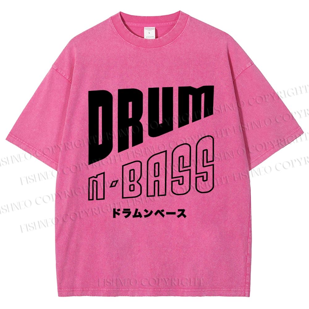 Unisex Drum And Bass Printed Washed Tee