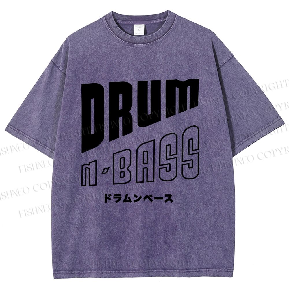 Unisex Drum And Bass Printed Washed Tee