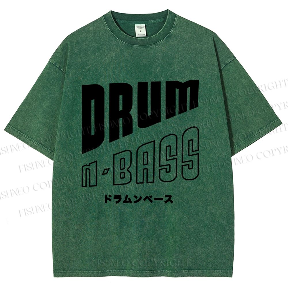 Unisex Drum And Bass Printed Washed Tee