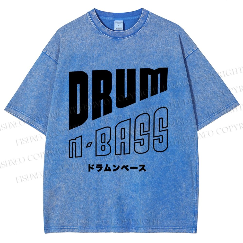 Unisex Drum And Bass Printed Washed Tee