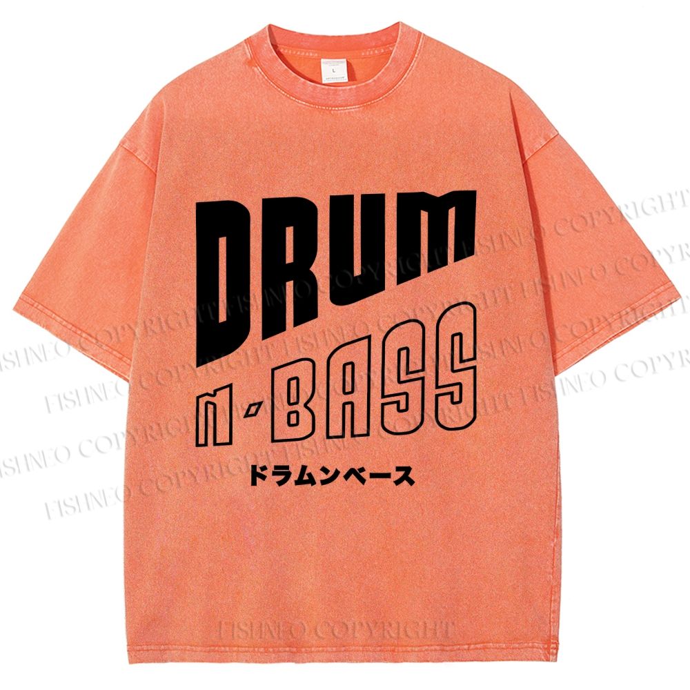 Unisex Drum And Bass Printed Washed Tee