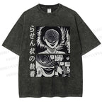Unisex Uzumaki Junji Ito Printed Washed Tee
